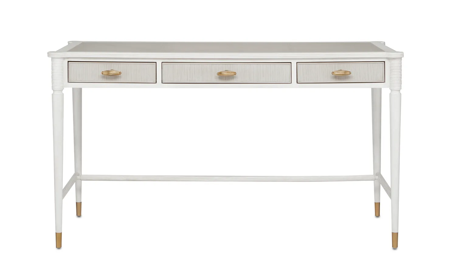 Aster Desk in Off-White/Fog/Brass