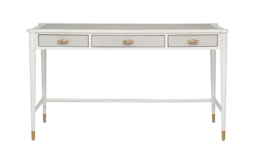 Aster Desk in Off-White/Fog/Brass