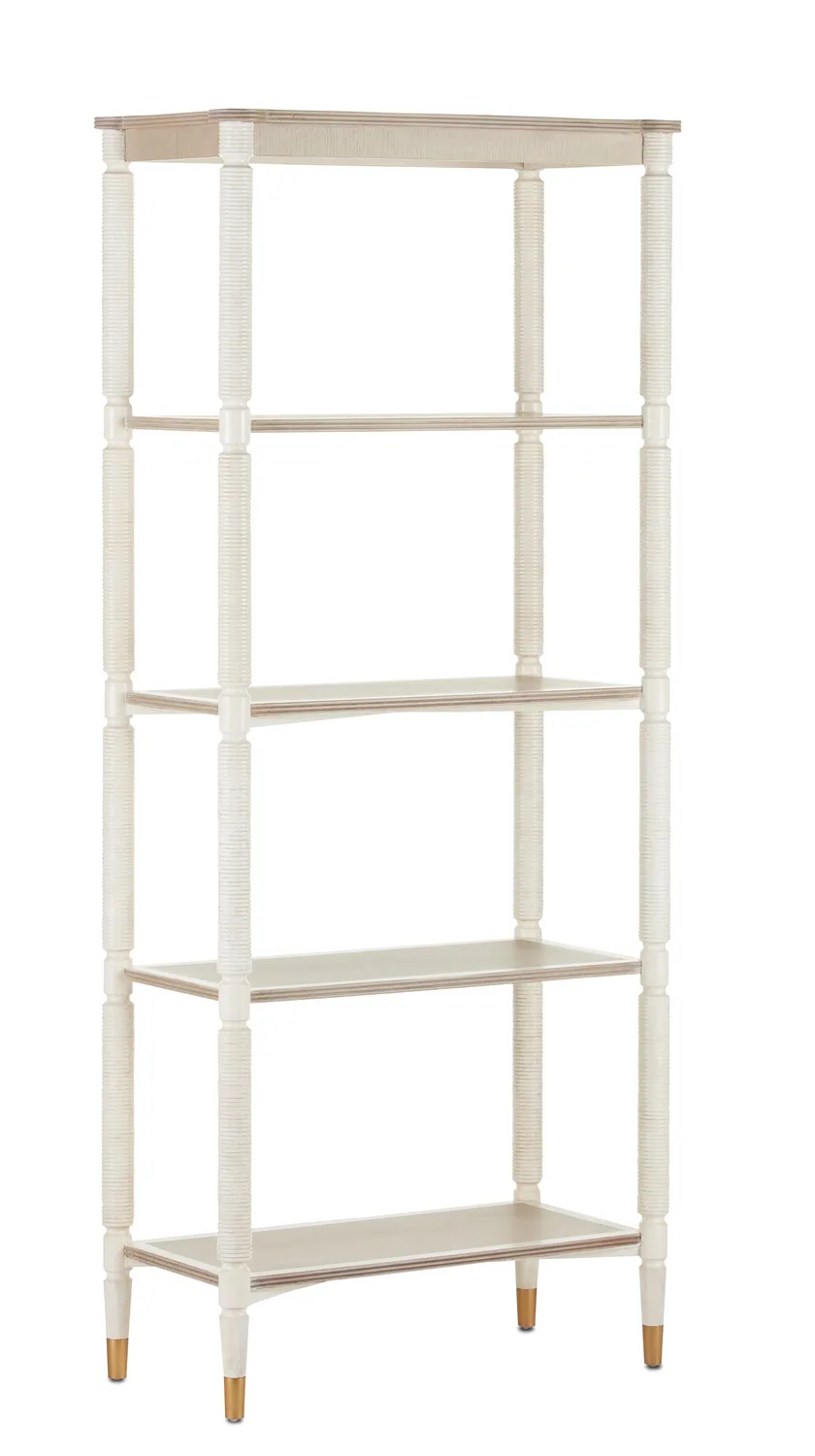 Aster Etagere in Off-White/Fog/Brass