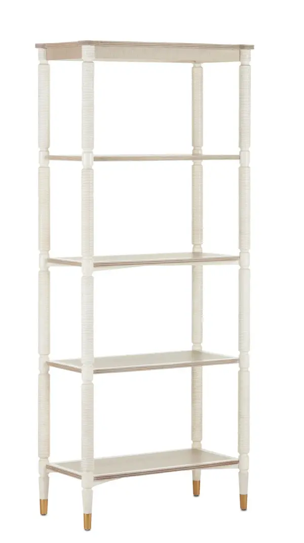 Aster Etagere in Off-White/Fog/Brass