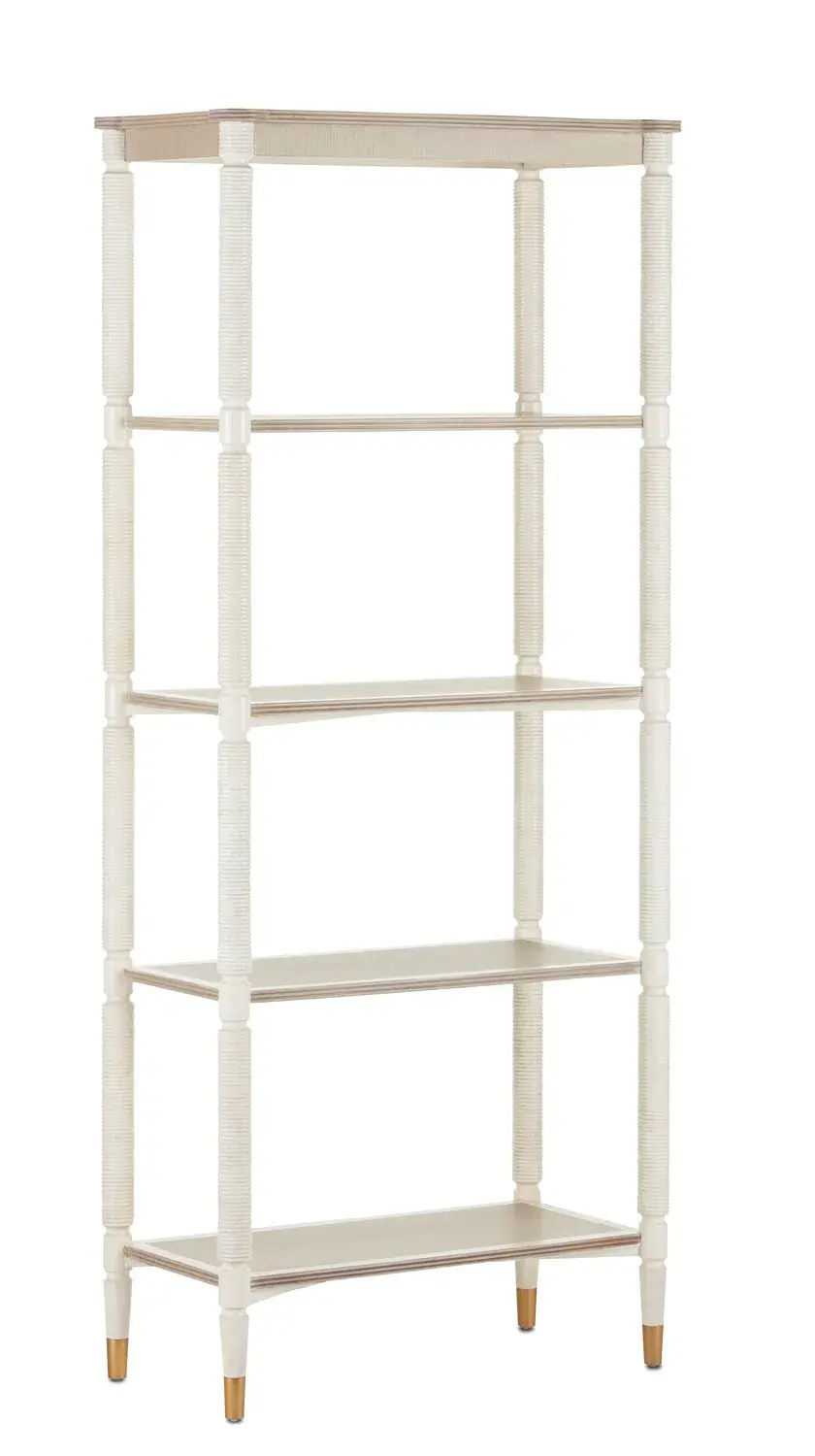 Aster Etagere in Off-White/Fog/Brass