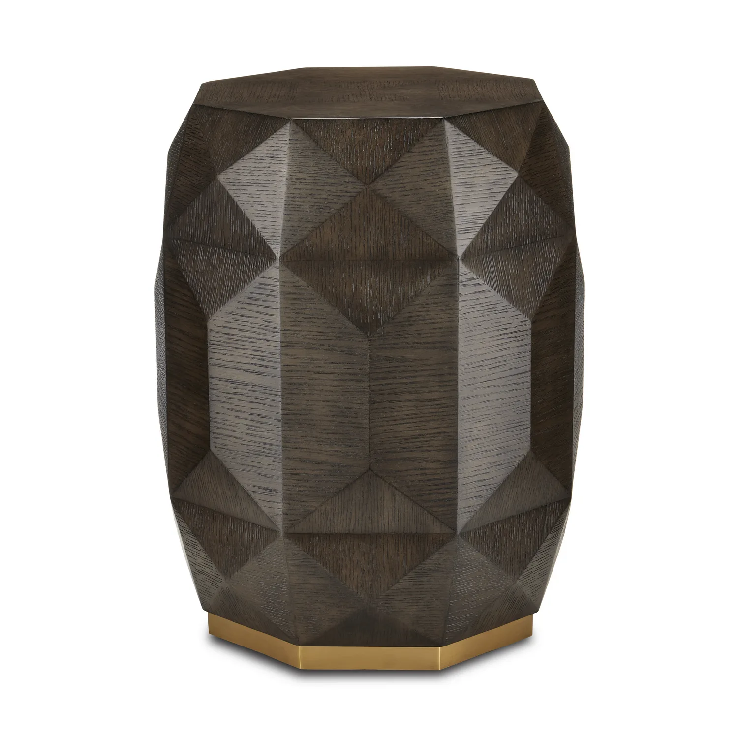Kendall Accent Table in Dove Gray/Polished Brass