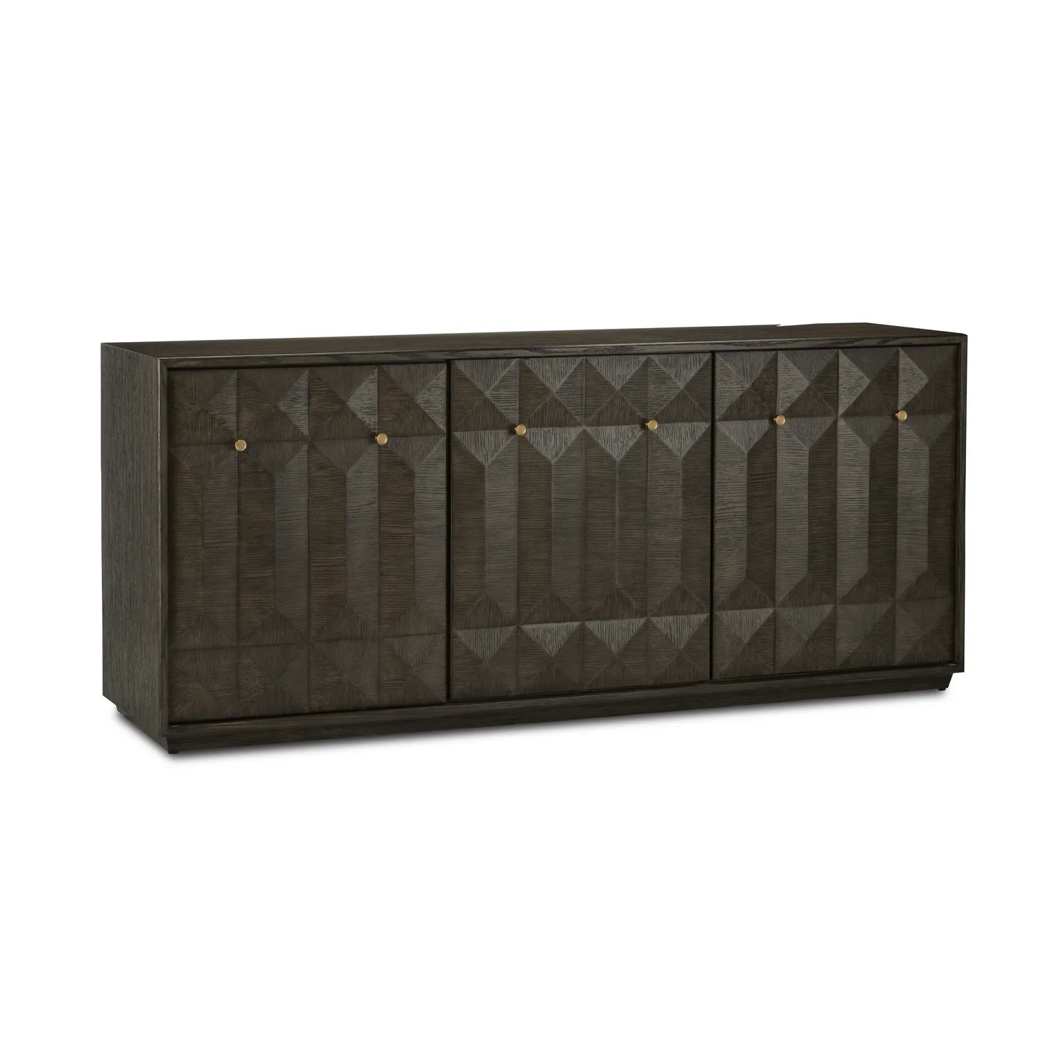 Kendall Credenza in Dove Gray with Polished Brass