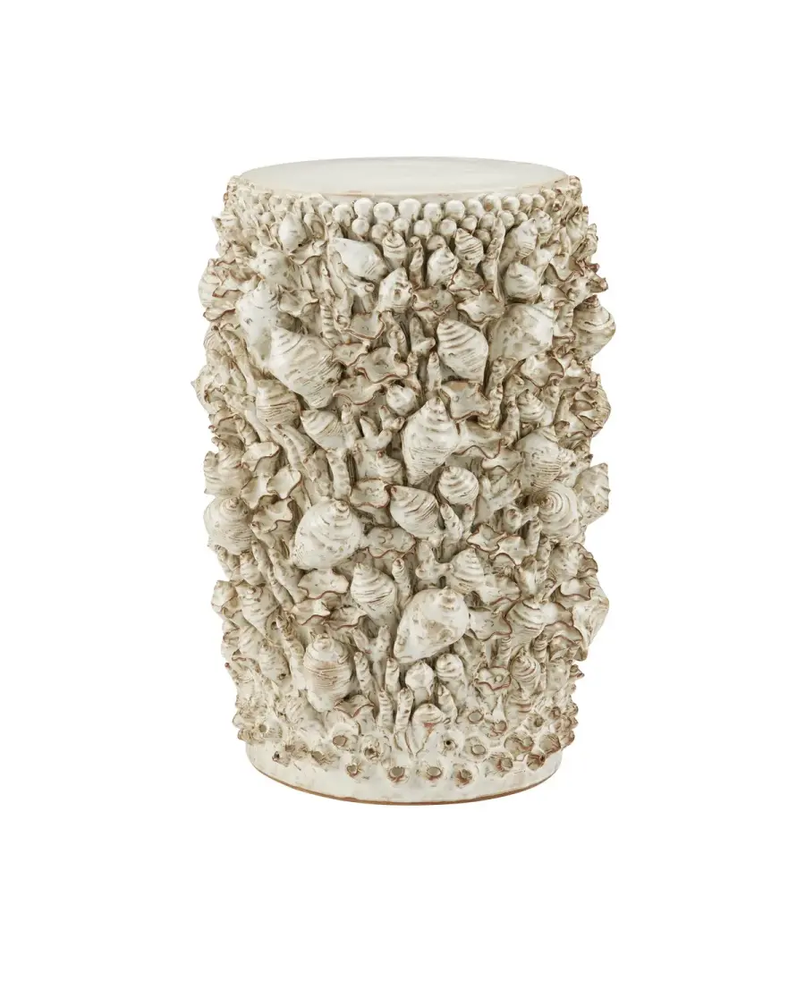 Corfu Accent Table in Milky White