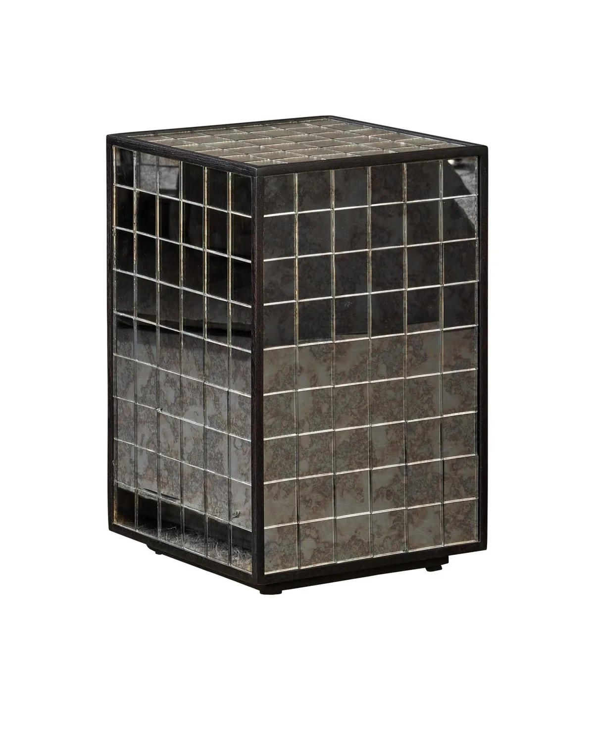 Mosaico Accent Table in Ebony/Antique Mirror