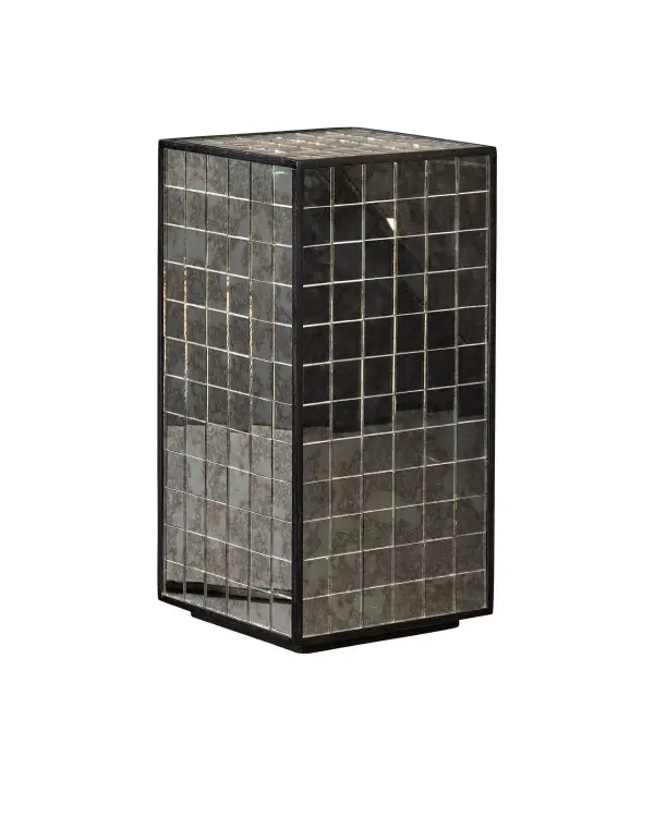 Mosaico Pedestal in Ebony/Antique Mirror