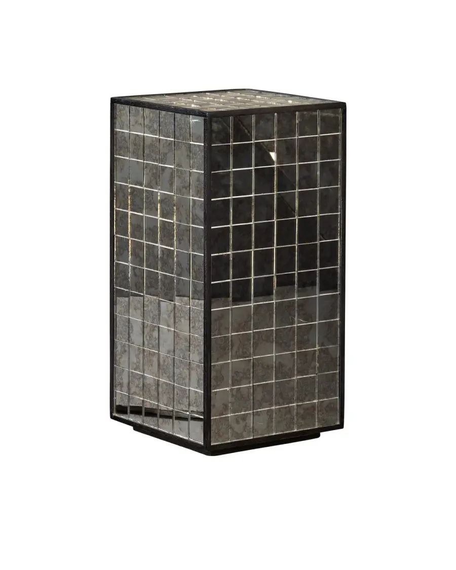 Mosaico Pedestal in Ebony/Antique Mirror