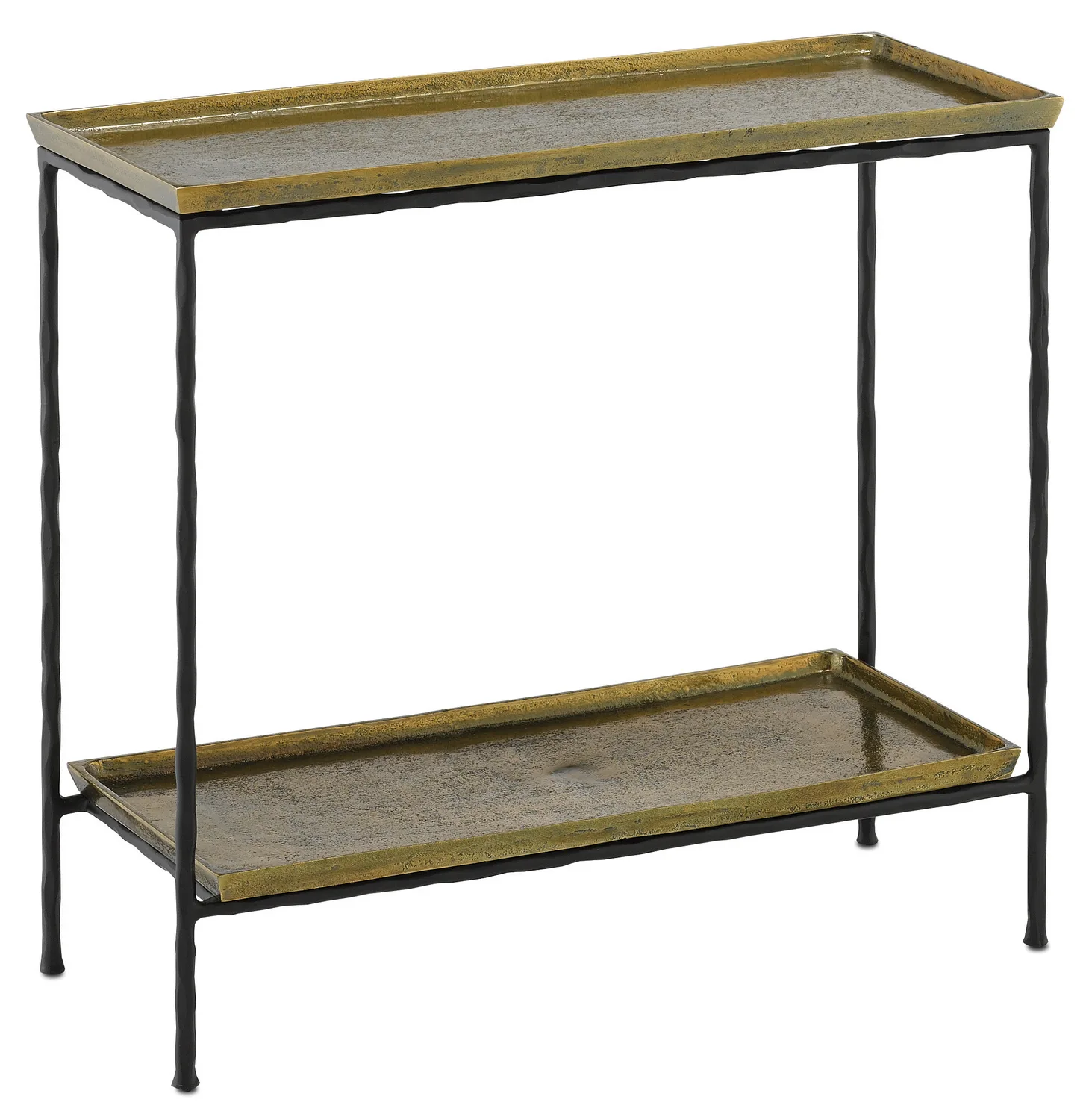 Boyles Side Table in Antique Brass/Black