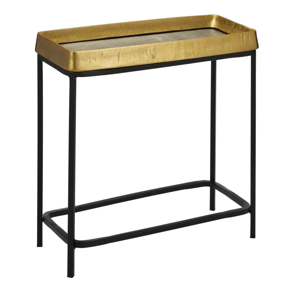 Tanay Side Table in Antique Brass/Graphite/Black