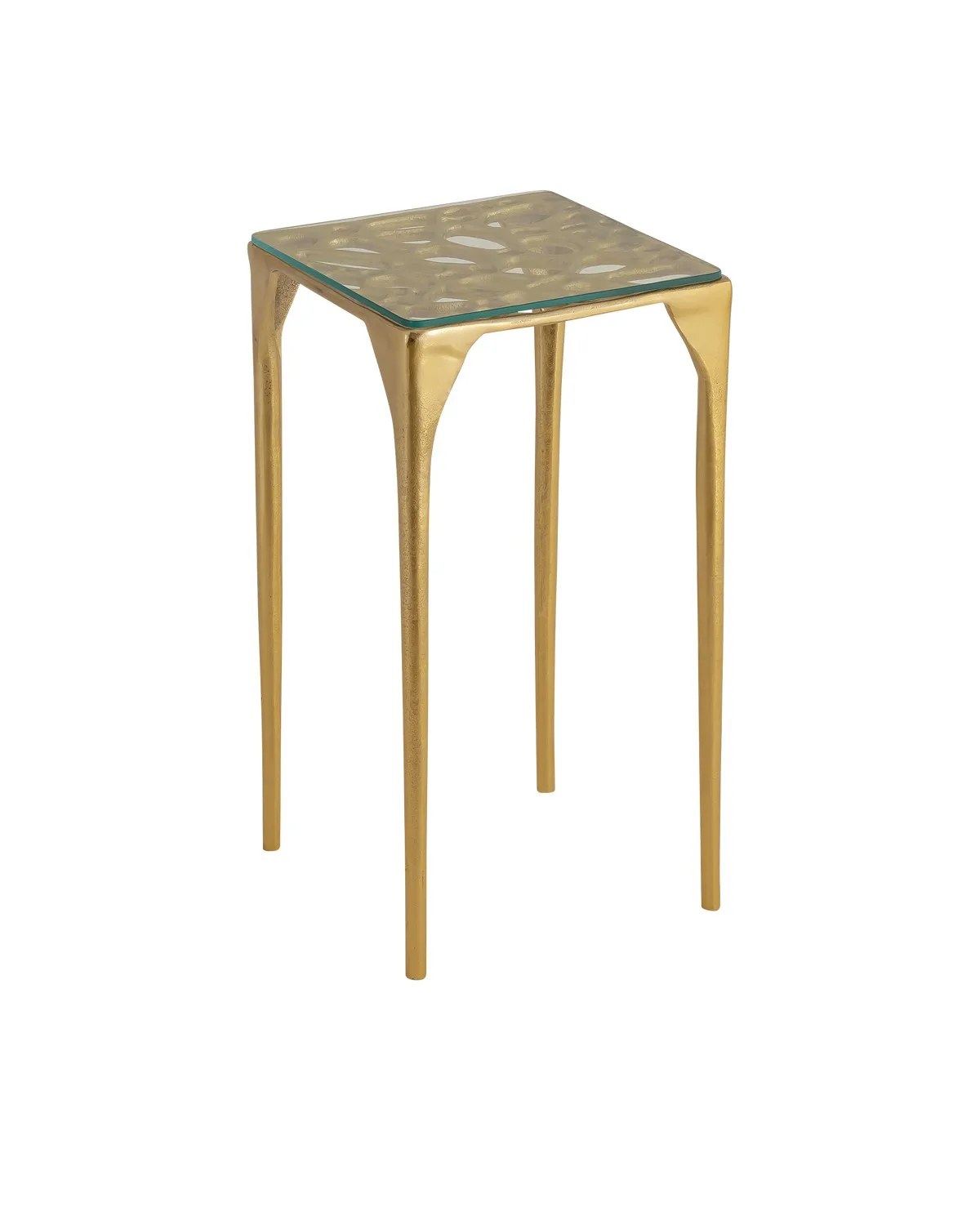 Honeycomb Drinks Table in Gold/Clear