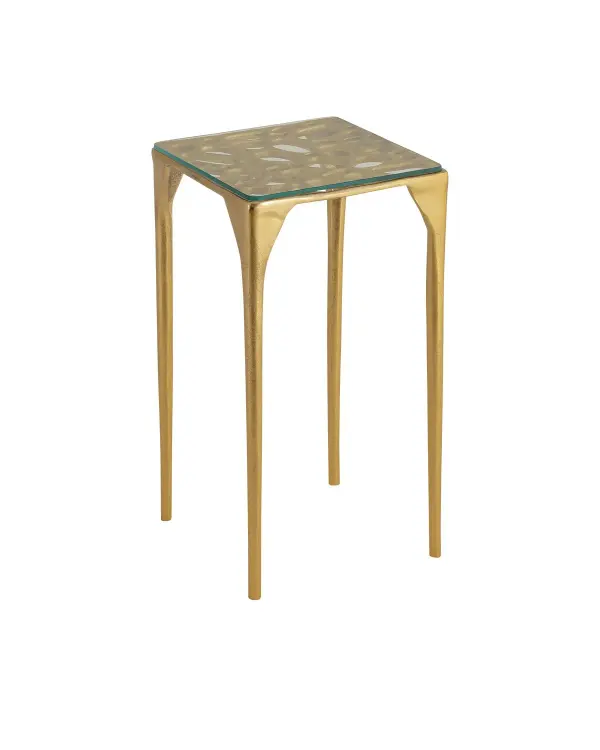 Honeycomb Drinks Table in Gold/Clear
