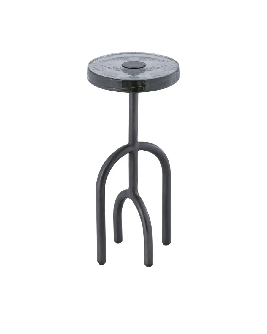 Grove Drinks Table in Black Nickel/Clear