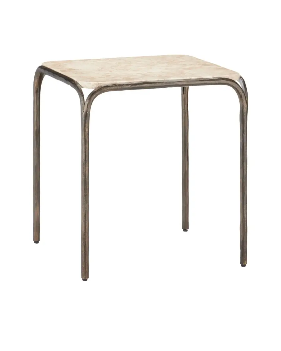 Crema Side Table in Natural/Bronze