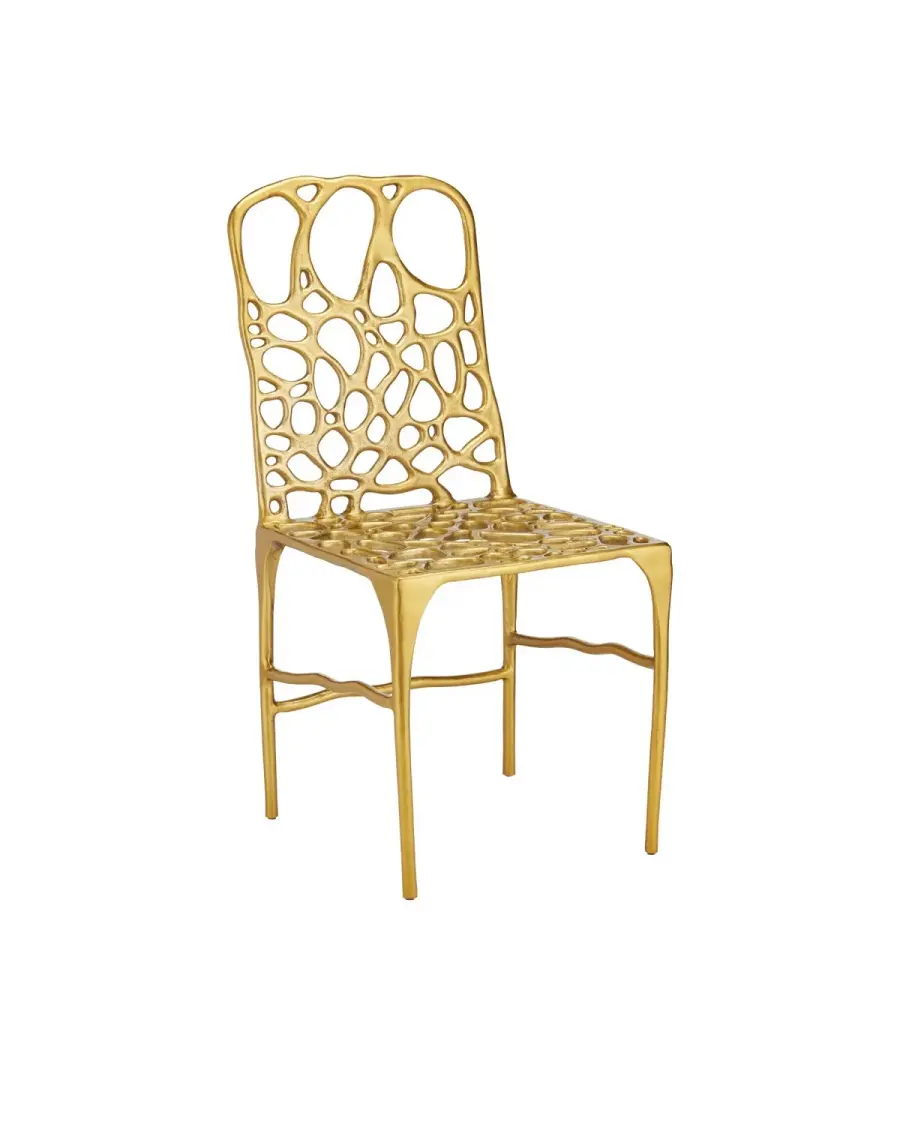 Honeycomb Side Chair in Gold