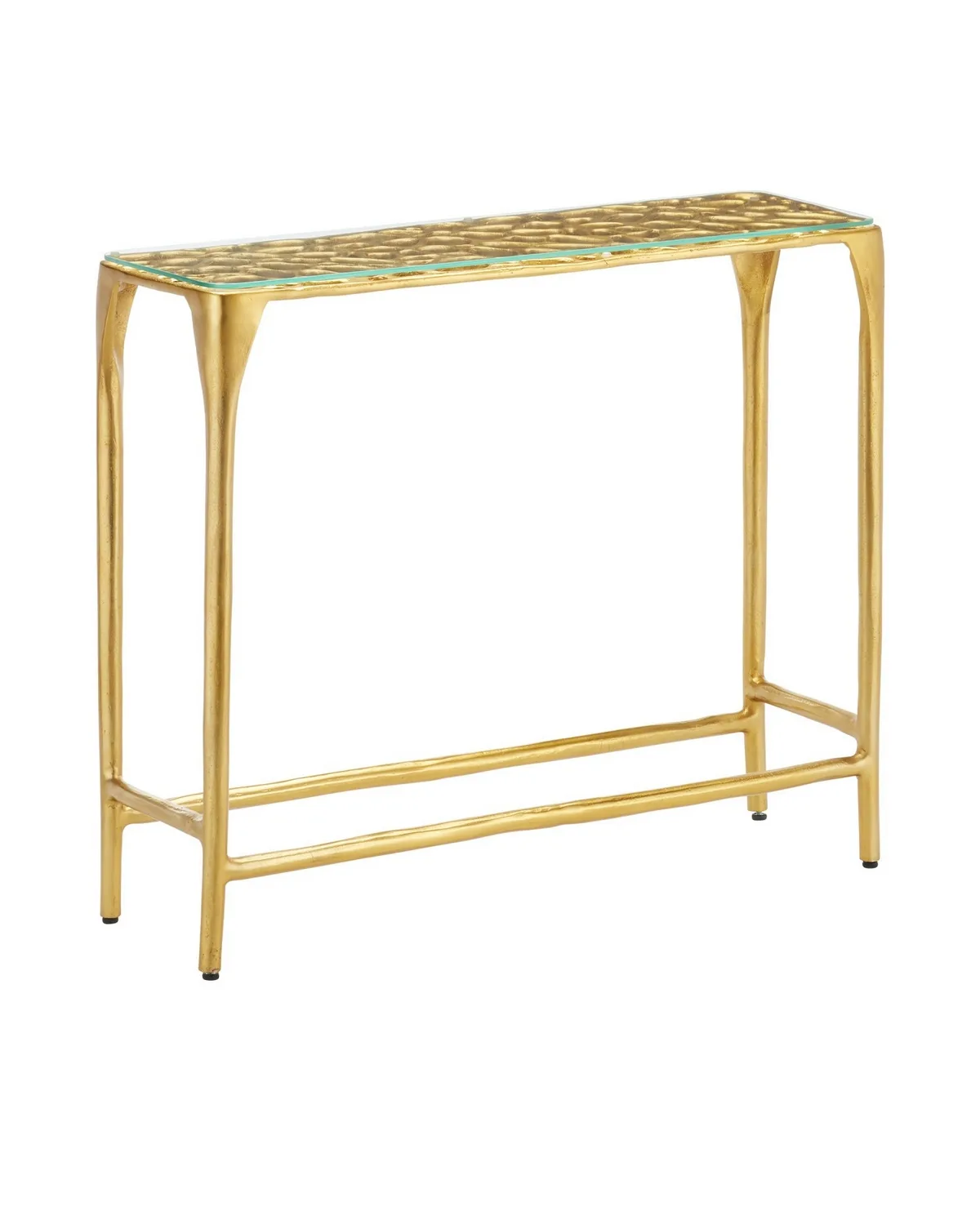 Honeycomb Console Table in Gold/Clear
