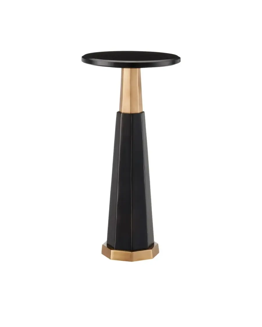 Gieves Drinks Table in Black/Bronze/Antique Brass