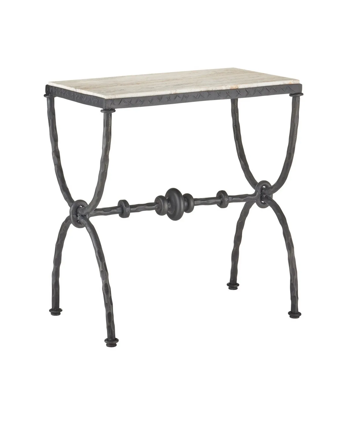 Agora White Travertine Side Table
