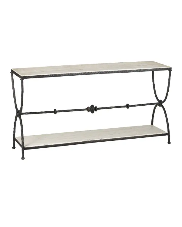 Agora Console Table in Natural/Rustic Bronze