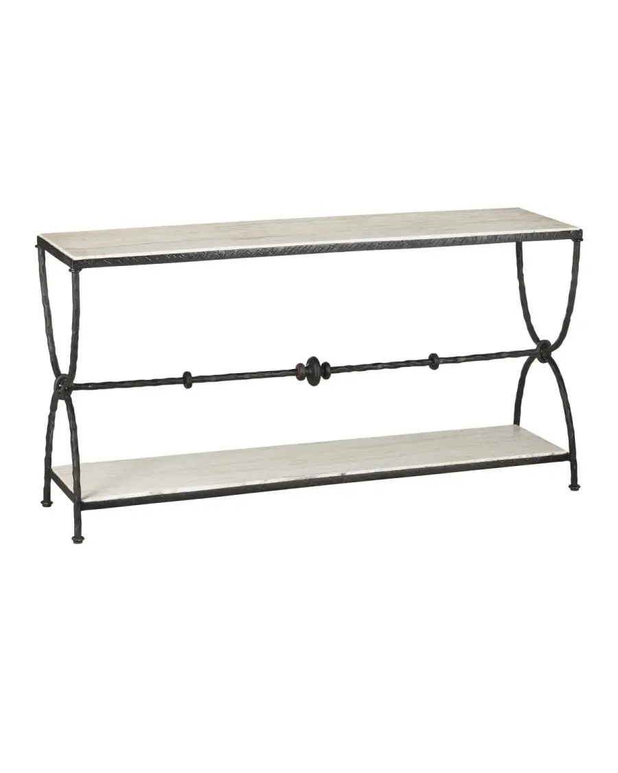 Agora Console Table in Natural/Rustic Bronze