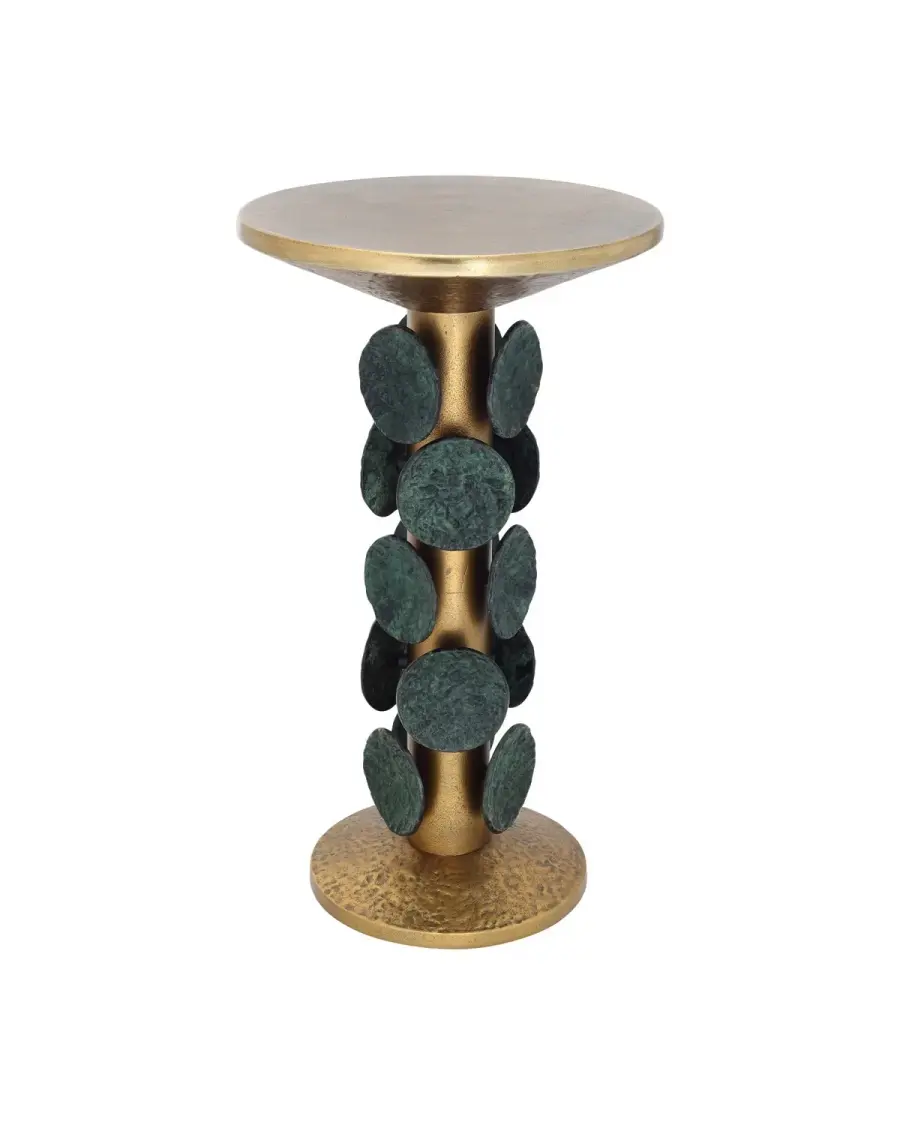 Nasturtium Accent Table in Antique Brass/Patina Brass