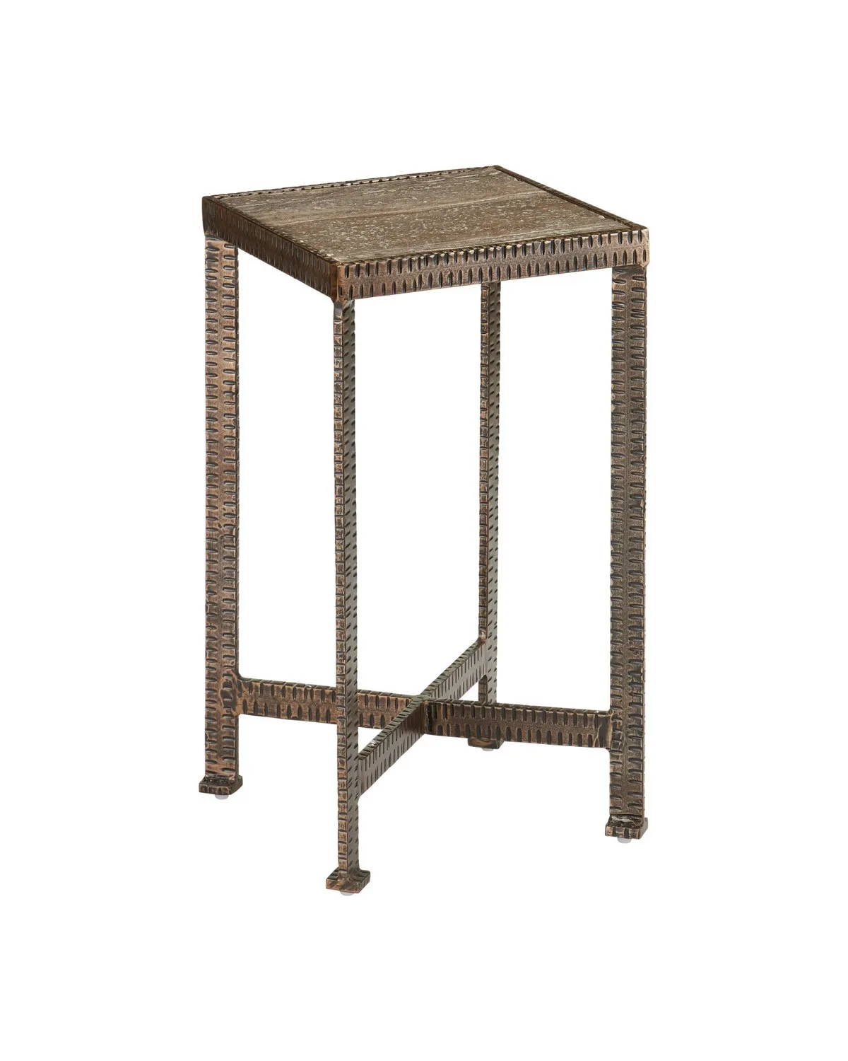 Ampleur Accent Table in Rustic Bronze / Natural