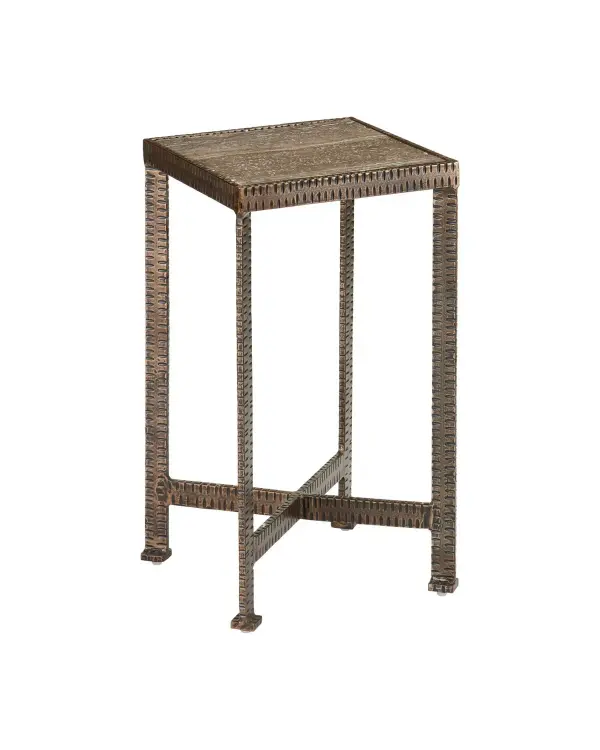 Ampleur Accent Table in Rustic Bronze / Natural