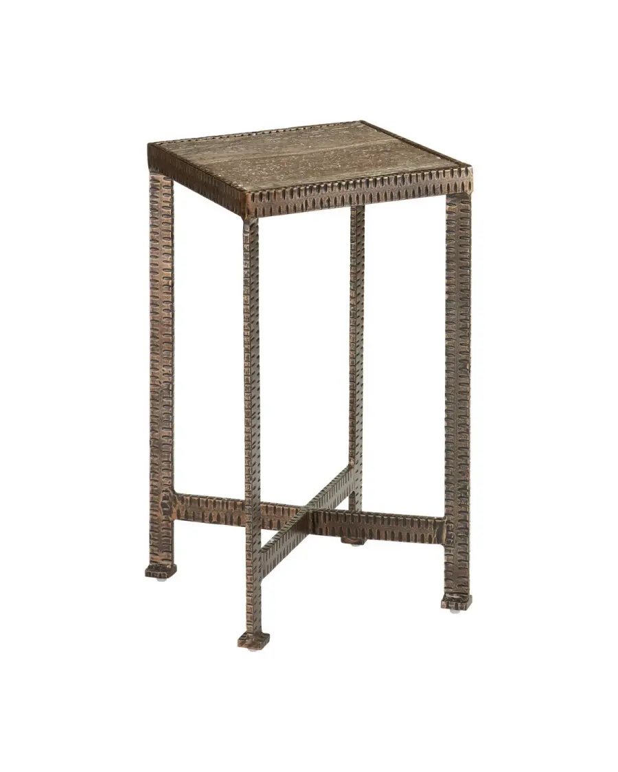 Ampleur Accent Table in Rustic Bronze / Natural