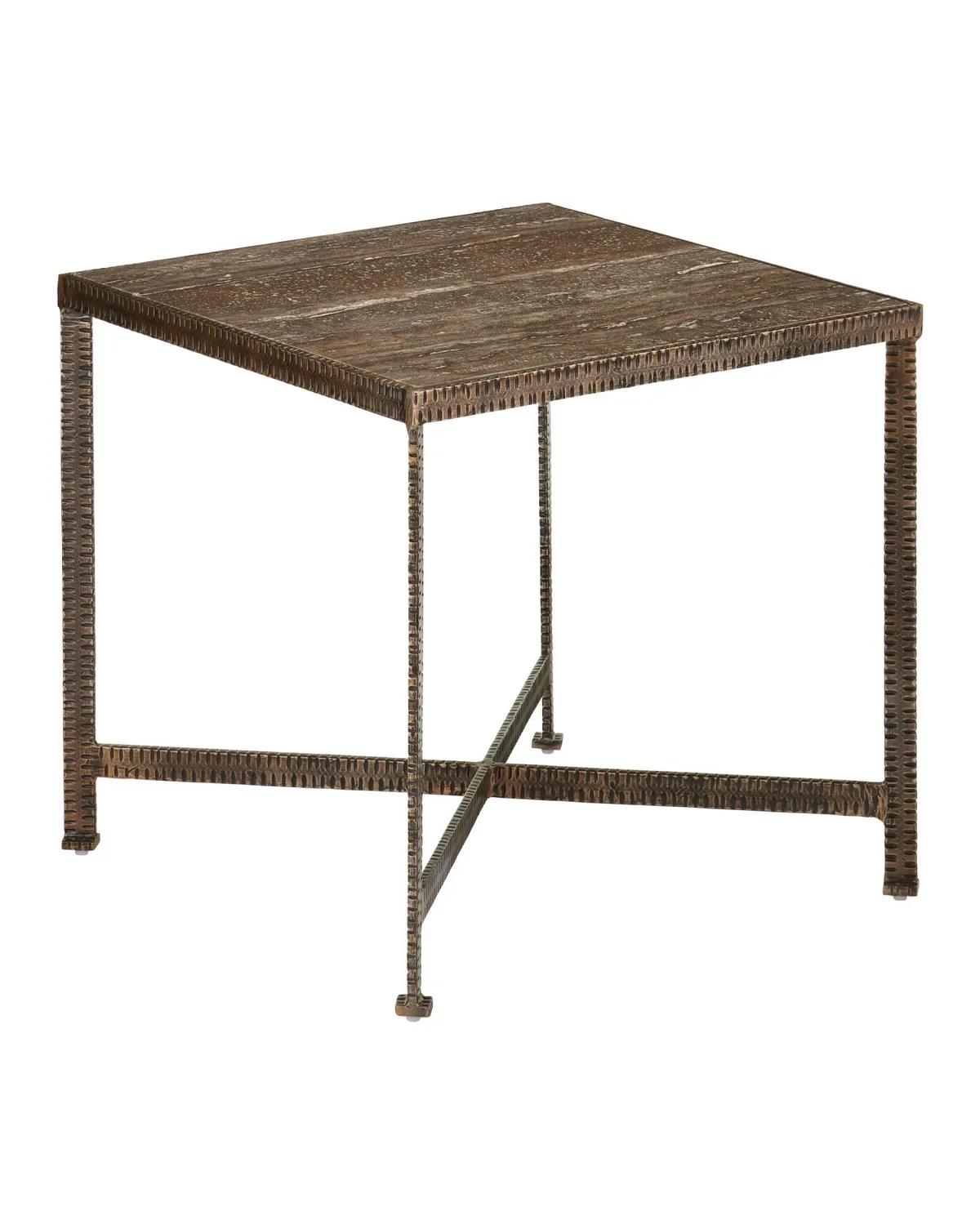 Ampleur Side Table in Rustic Bronze / Natural
