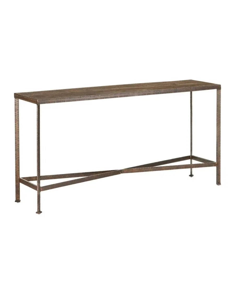 Ampleur Console Table in Rustic Bronze / Natural