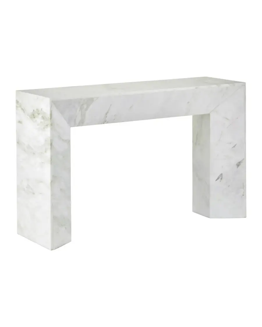 Fireside Console Table in Natural White / Green