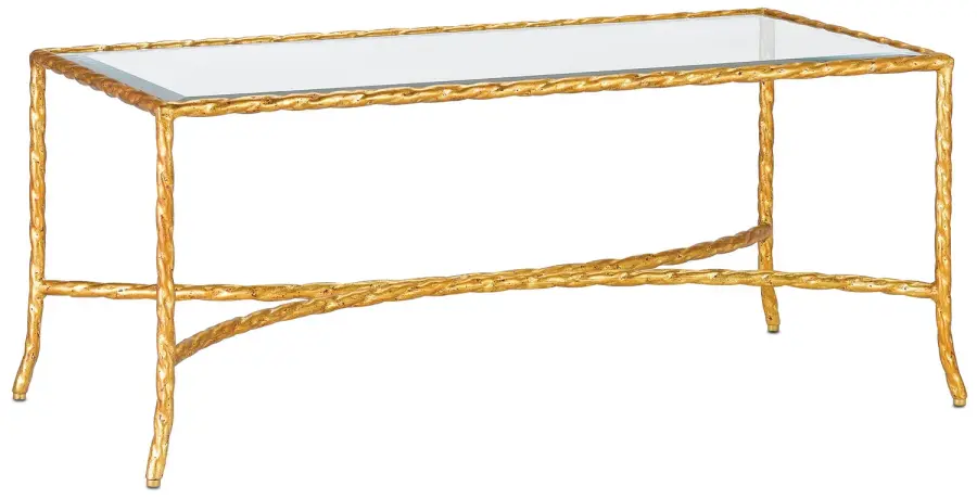 The Gilt Twist Bronze Cocktail Table by Currey and Company