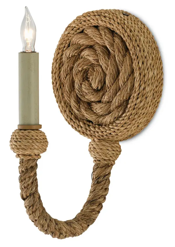 The Wallis Wall Sconce showcases Bunny Williams' signature ability to elevate natural materials into refined design. Multi-thickness rope wrapping creates textural interest while maintaining a clean, sophisticated profile.