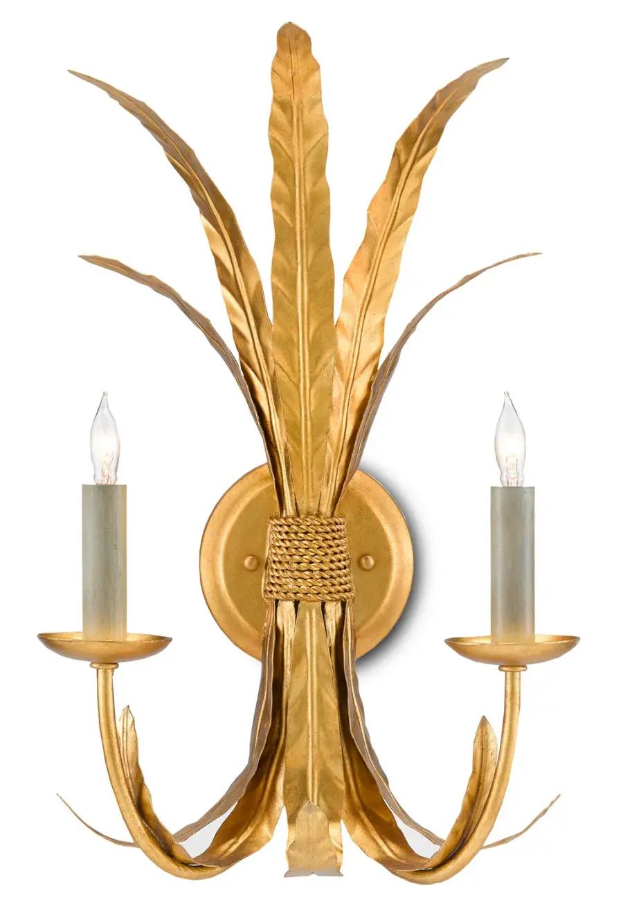 Bette Two Light Wall Sconce in Grecian Gold Leaf