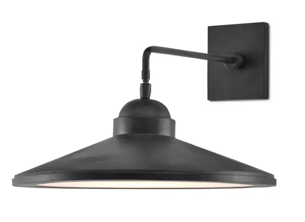 The Ditchley Wall Sconce combines industrial aesthetics with modern functionality through its black bronze wrought iron frame and white acrylic diffuser. Energy-efficient integrated LED provides warm 2700K light output while the dimmable feature offers lighting control.