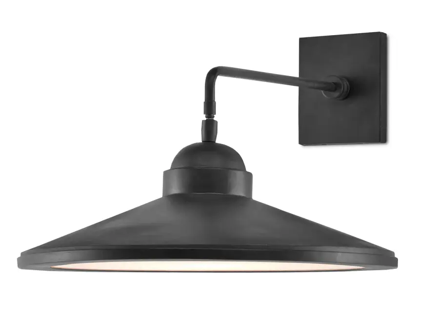 Ditchley One Light Wall Sconce in Black Bronze/White
