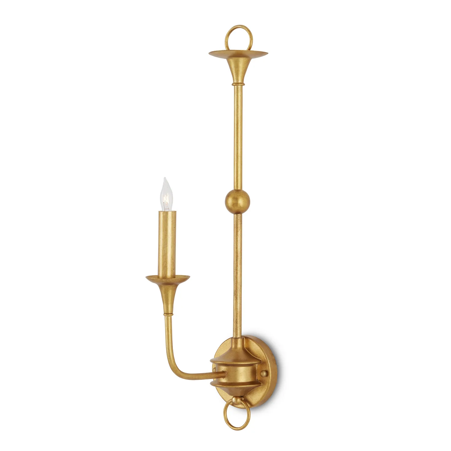Nottaway One Light Wall Sconce in Contemporary Gold Leaf