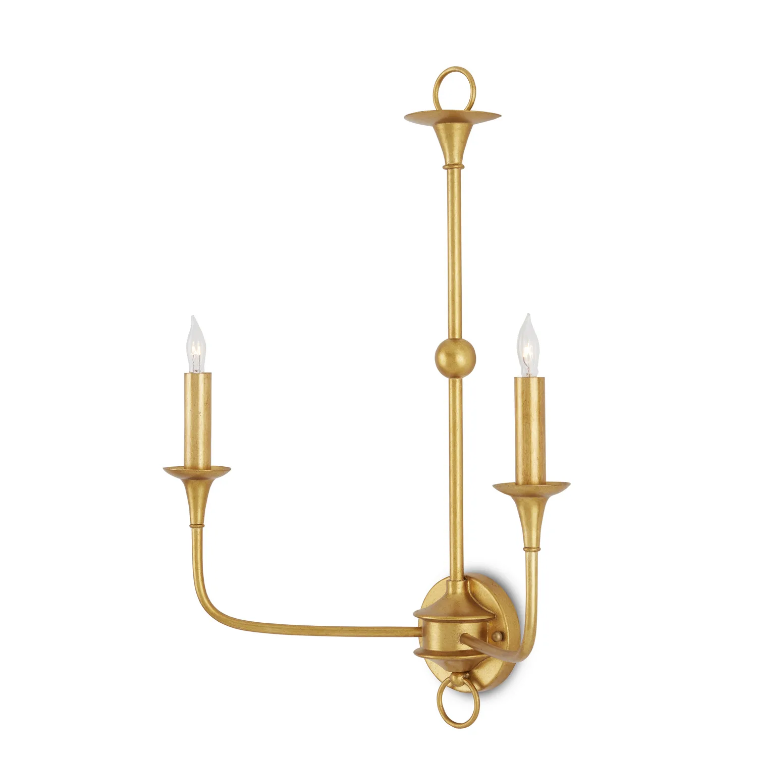 Nottaway Two Light Wall Sconce in Contemporary Gold Leaf