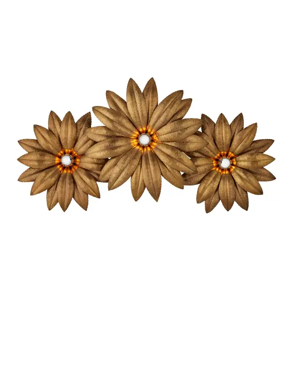 Alithea Three Light Wall Sconce in Antique Brass