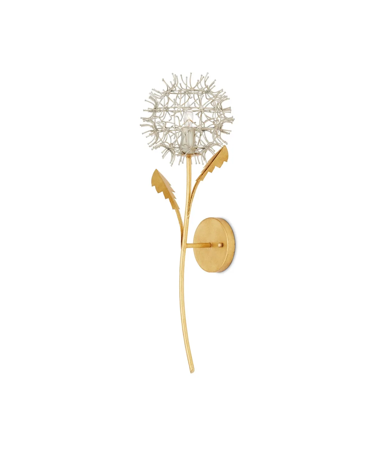 Dandelion One Light Wall Sconce in Contemporary Silver Leaf/Silver/Contemporary Gold Leaf