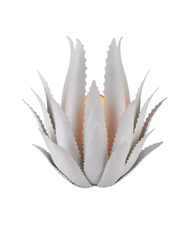 Agave One Light Wall Sconce in Gesso White