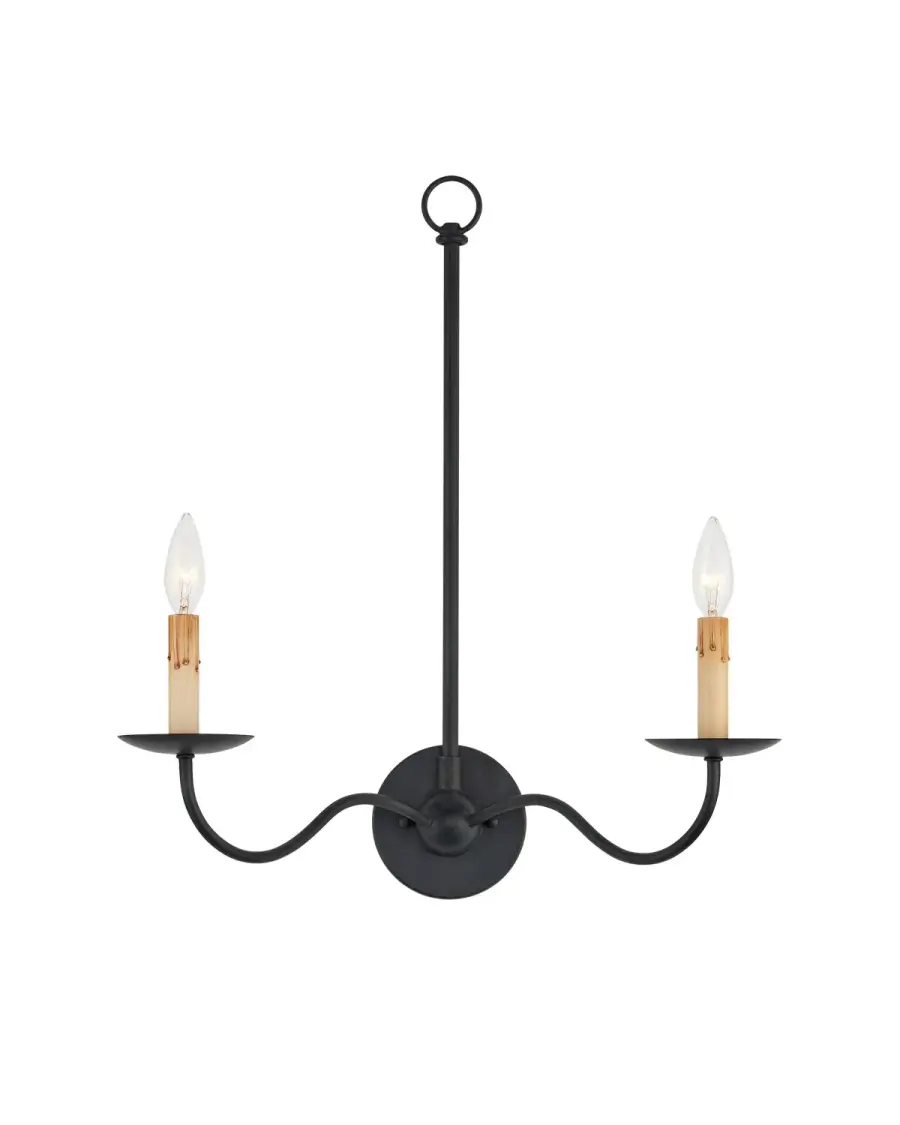 Saxon Two Light Wall Sconce in Zanzibar Black
