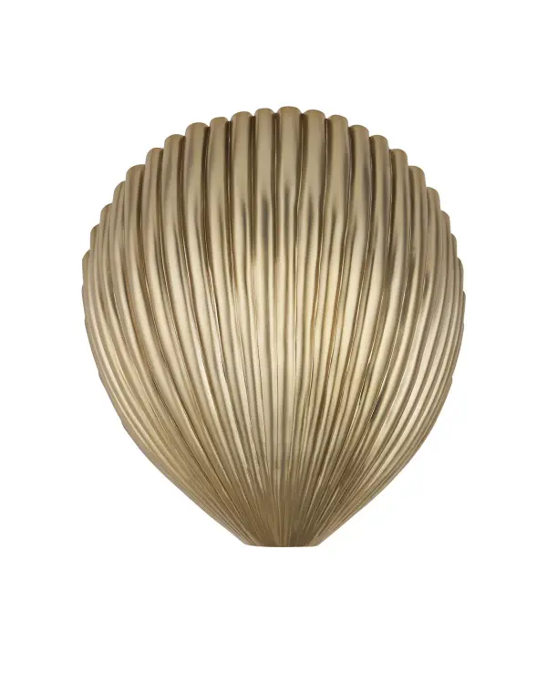 The Alexine Wall Sconce combines organic shell-inspired design with warm antique brass finish, creating soft ambient lighting perfect for intimate spaces. Its compact 9.25-inch width makes it ideal for flanking mirrors or creating symmetrical wall displays.