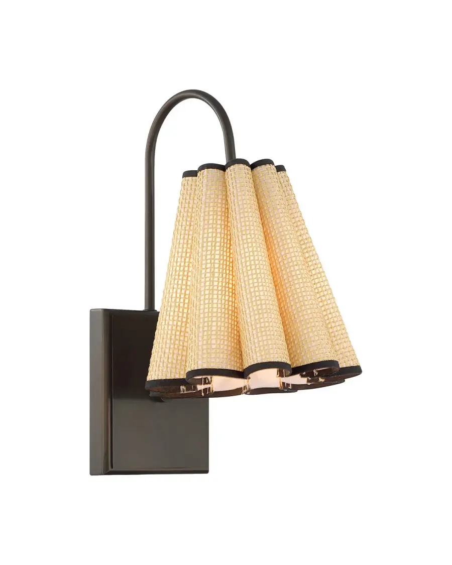 Blithe Grasscloth Wall Sconce