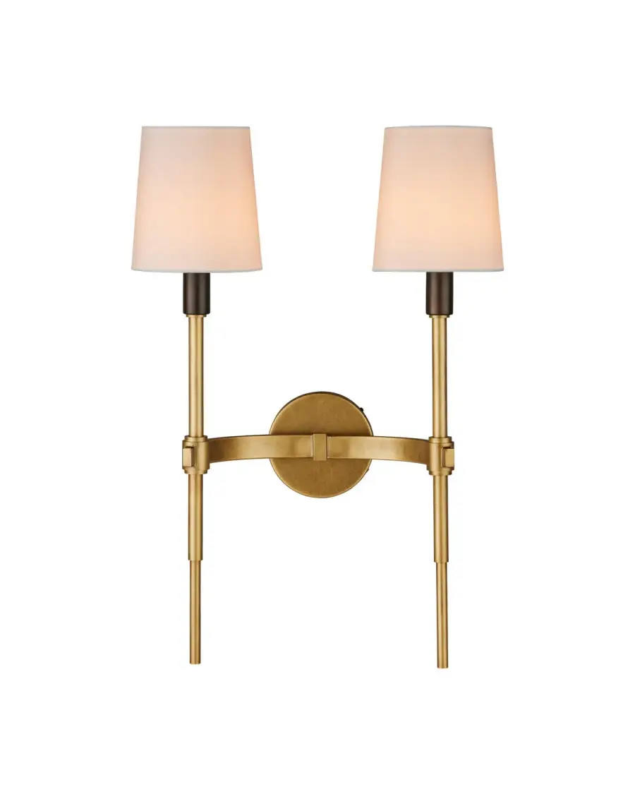 Grigsby Two Light Wall Sconce in Antique Brass / Bronze
