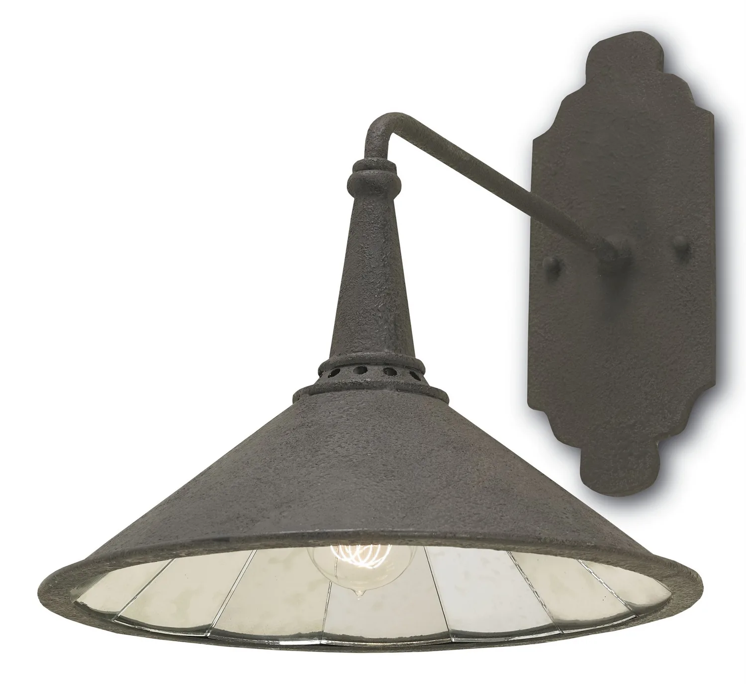 Manuscript Collection One Light Wall Sconce in Molé Black/Antique Mirror