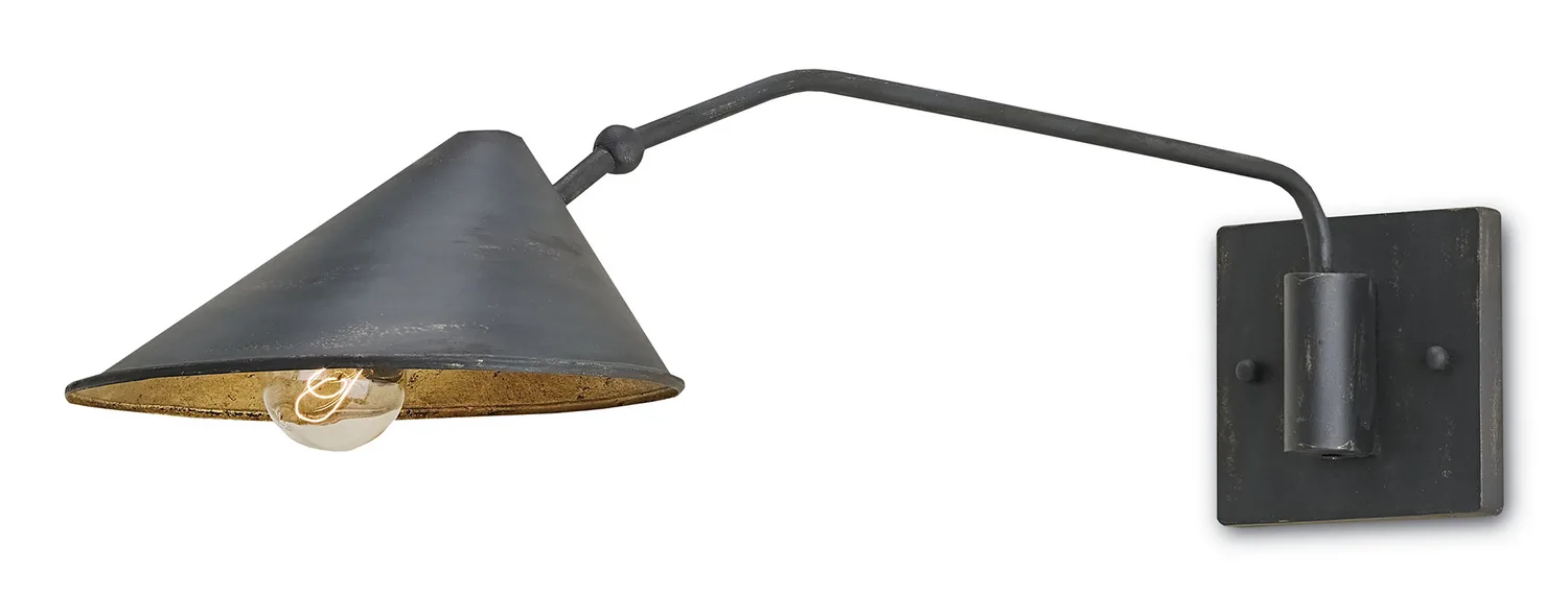 Serpa Collection One Light Wall Sconce in French Black/Gold Leaf