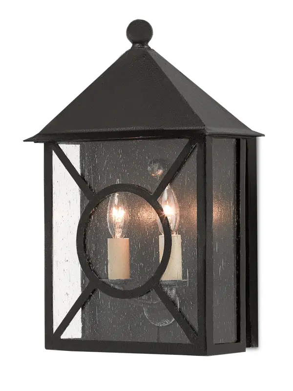 The Ripley outdoor wall sconce combines durability with timeless style. Its Trilux finish offers superior weather resistance with a 5-year guarantee, while seeded glass panes add vintage charm to any exterior space.