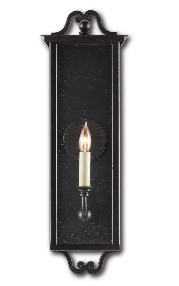 The Giatti Small Outdoor Wall Sconce combines traditional design with modern durability. Its Trilux finish offers superior weather resistance with a 5-year guarantee, while seeded glass panes add visual interest.