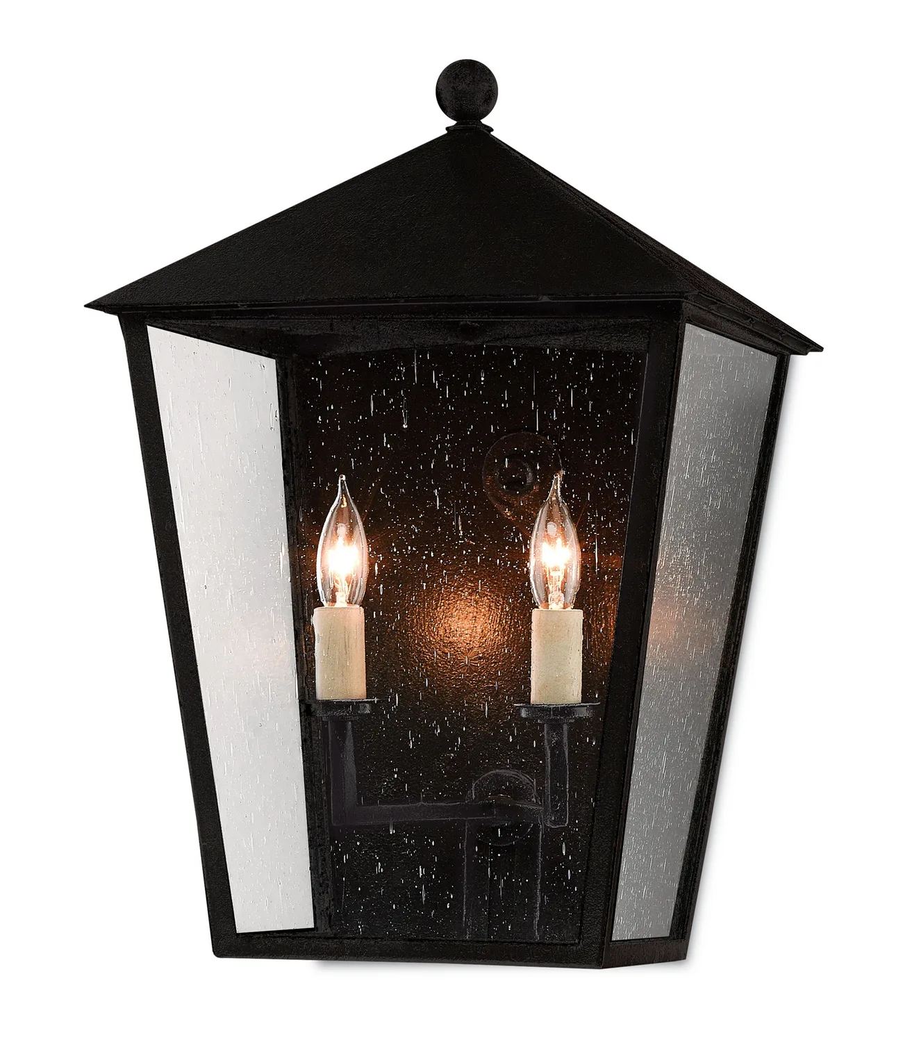 Bening Two Light Outdoor Wall Sconce in Midnight