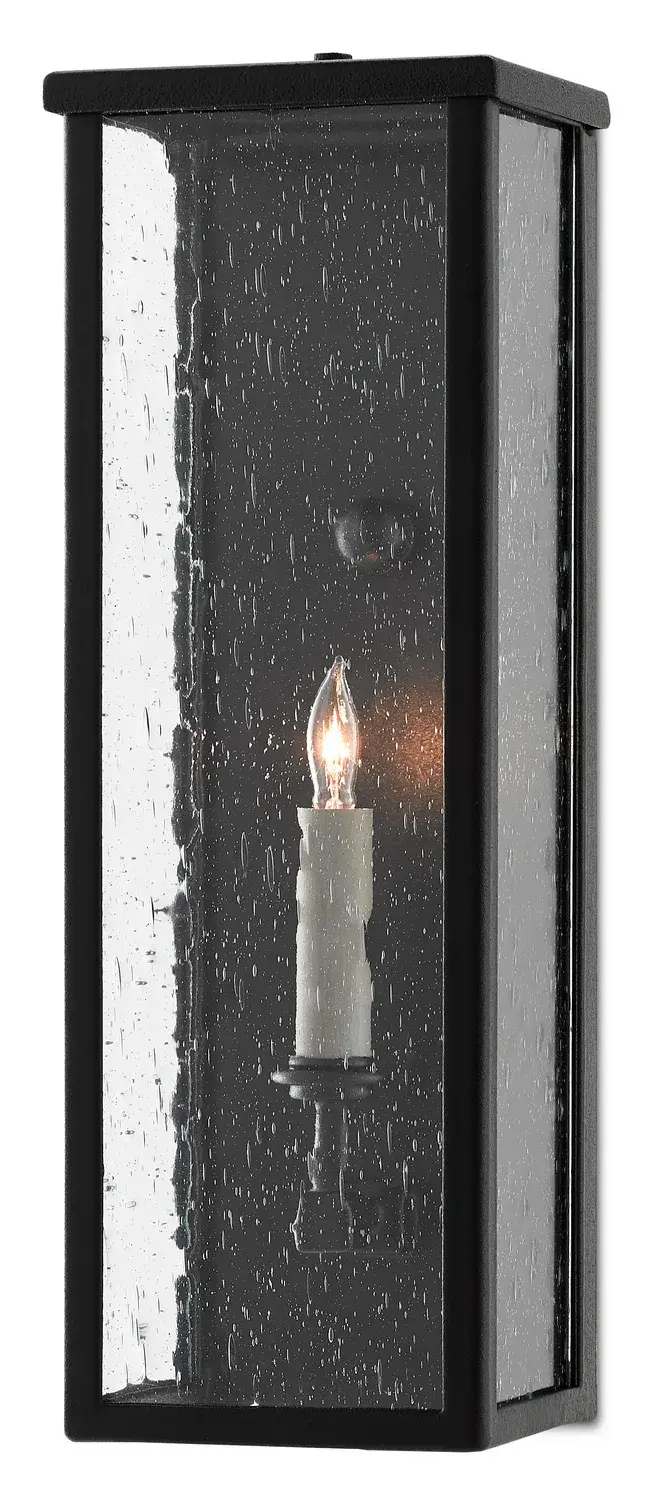 Tanzy Small Outdoor Wall Sconce in Midnight Black